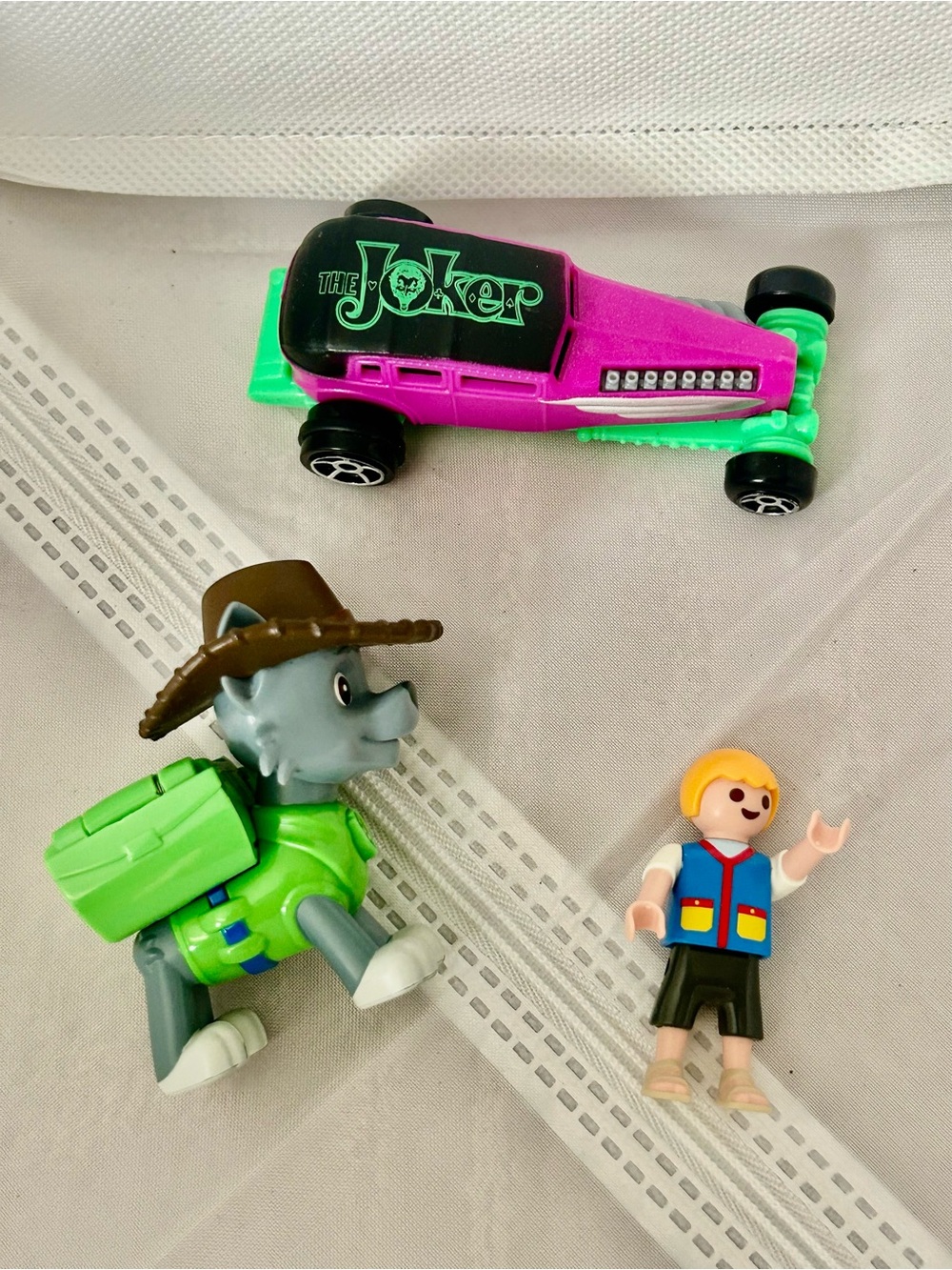 Toy lot, Paw Patrol Spin MasterHero pup, HOT WHEEL Joker ,Playmobil figure #6588